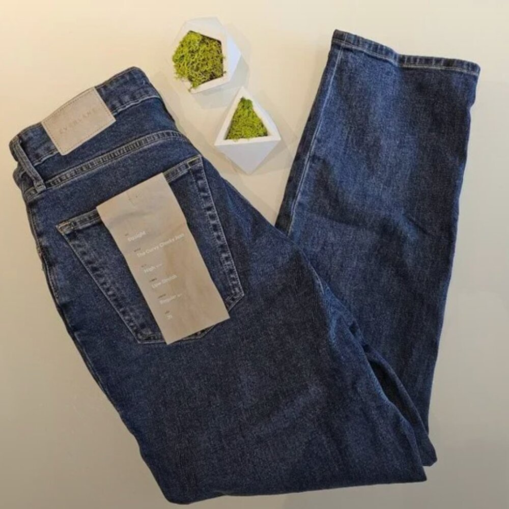 Everlane Curvy Cheeky Washed Midnight Jeans 31 x 28.5